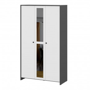 Модульная система "Дольче" Шкаф трехстворчатый Графит / белый в Сургуте - surgut.mebel-tymen.ru | фото