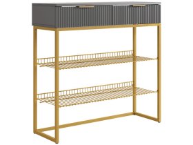 Обувница Классная 1 графит/графит матовый/золото в Сургуте - surgut.mebel-tymen.ru | фото