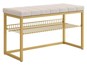 Обувница Классная 2 золото/крем (велюр) в Сургуте - surgut.mebel-tymen.ru | фото