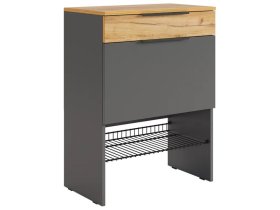 Обувница Баско графит/дуб крафт золотой в Сургуте - surgut.mebel-tymen.ru | фото