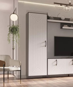 Пенал Квадро М-2 серый графит/софт вайт в Сургуте - surgut.mebel-tymen.ru | фото