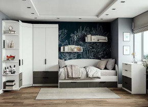 Подростковая Лавис, набор №БГС-1, белый/графит софт, белый софт в Сургуте - surgut.mebel-tymen.ru | фото