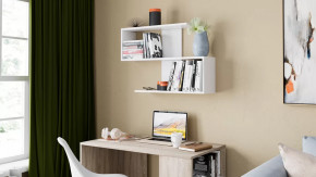 Полка настенная «Diamond» Тип 1 Белый Ясень в Сургуте - surgut.mebel-tymen.ru | фото