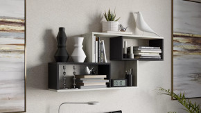 Полка настенная тип 4 Антрацит/Дуб крафт белый в Сургуте - surgut.mebel-tymen.ru | фото