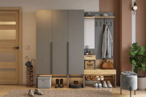 Прихожая Баско К11 графит/дуб крафт золотой в Сургуте - surgut.mebel-tymen.ru | фото