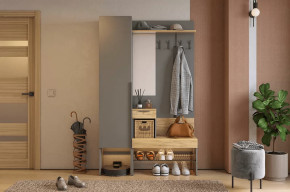 Прихожая Баско К3 графит/дуб крафт золотой в Сургуте - surgut.mebel-tymen.ru | фото