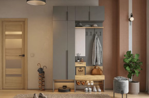 Прихожая Баско К6 графит/дуб крафт золотой в Сургуте - surgut.mebel-tymen.ru | фото