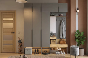 Прихожая Баско К7 графит/дуб крафт золотой в Сургуте - surgut.mebel-tymen.ru | фото