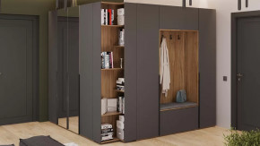 Прихожая «Порто» № 5 Яблоня Беллуно, Графит софт в Сургуте - surgut.mebel-tymen.ru | фото