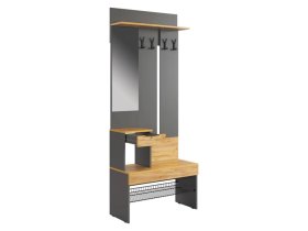 Прихожая Баско графит/дуб крафт золотой в Сургуте - surgut.mebel-tymen.ru | фото