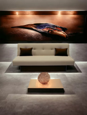 Прямой диван манго 4 Нео Латте/Подушки Нео Шоколад в Сургуте - surgut.mebel-tymen.ru | фото