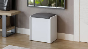 Пуф Бостон Белый Ясень, Велюр Серый в Сургуте - surgut.mebel-tymen.ru | фото