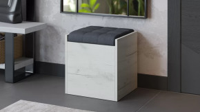 Пуф «Форест» Дуб крафт белый, Велюр Серый в Сургуте - surgut.mebel-tymen.ru | фото