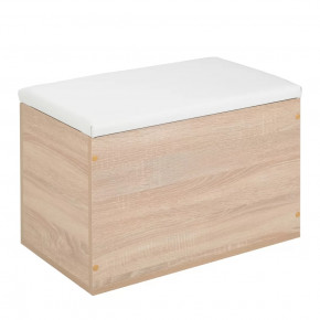 Пуф "Герда" 600*355*432 мм Дуб сонома/белый кожзам в Сургуте - surgut.mebel-tymen.ru | фото