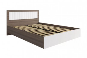 РОЗА Кровать 1400 с ПМ (сп/м 1400*2000мм), (ортопед.основание), ЛДСП Орех франклин/МДФ в Сургуте - surgut.mebel-tymen.ru | фото