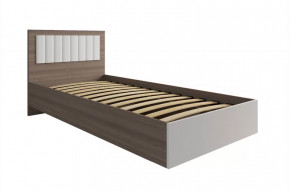 РОЗА Кровать 900 с ПМ (сп/м 900*2000мм), (ортопед.основание), ЛДСП Орех франклин/МДФ в Сургуте - surgut.mebel-tymen.ru | фото