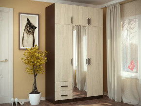 Шкаф 3-х створчатый с перегородкой венге/лоредо БТС в Сургуте - surgut.mebel-tymen.ru | фото