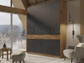 Шкаф 4-х створчатый Роджинамиф, дуб крафт/графит в Сургуте - surgut.mebel-tymen.ru | фото