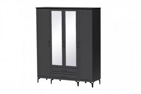 Шкаф 4-х створчатый с зеркалом Шарм ШК-4 Антрацит в Сургуте - surgut.mebel-tymen.ru | фото