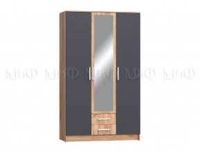 Шкаф для одежды 3-дверный Мартина ЛДСП Графит, Дуб крафт в Сургуте - surgut.mebel-tymen.ru | фото