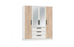 Шкаф для одежды 83.07 Вегас (4-х дв.) с зеркалом (ЛДСП Белый) в Сургуте - surgut.mebel-tymen.ru | фото