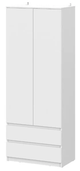 Шкаф двухстворчатый с ящиками Денвер SAFE Белый в Сургуте - surgut.mebel-tymen.ru | фото