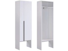 Шкаф двухдверный L600 Баско белое дерево в Сургуте - surgut.mebel-tymen.ru | фото