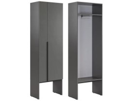 Шкаф двухдверный L600 Баско графит в Сургуте - surgut.mebel-tymen.ru | фото