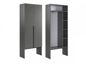 Шкаф двухдверный L800 Баско графит в Сургуте - surgut.mebel-tymen.ru | фото