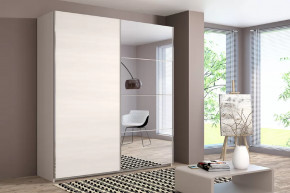 Шкаф-купе Иннэс-5 двухдверный с зеркалом 2000 мм Бодега белая в Сургуте - surgut.mebel-tymen.ru | фото