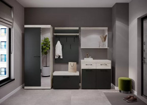 СОНАТА  ПРИХОЖАЯ №КБ-1, ЛДСП крафт белый/ЛДСП антрацит в Сургуте - surgut.mebel-tymen.ru | фото