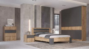 Спальный гарнитур Ленора Дуб вотан/Графит в Сургуте - surgut.mebel-tymen.ru | фото