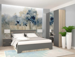 Спальный гарнитур с 3-х створчатым шкафом Анталия Сонома-Графит софт в Сургуте - surgut.mebel-tymen.ru | фото