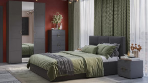 Спальный гарнитур «Стелла» №3 Серый вулкан, Фон серый, Велюр Графит в Сургуте - surgut.mebel-tymen.ru | фото