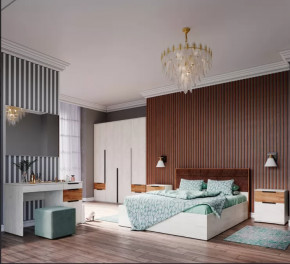 Спальня №1 ЛИЛЛЬ, ЛДСП Дуб крафт белый/Дуб крафт табачный в Сургуте - surgut.mebel-tymen.ru | фото