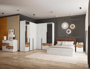 Спальня №2 Лилль Дуб крафт белый/дуб крафт табачный в Сургуте - surgut.mebel-tymen.ru | фото