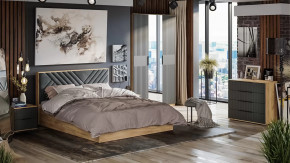 Спальня «Хилтон» Дуб Крафт золотой, Графит матовый в Сургуте - surgut.mebel-tymen.ru | фото