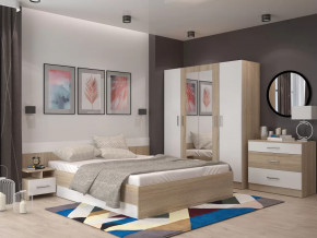 Спальня Леси Сонома-Белый с четырехстворчатым шкафом в Сургуте - surgut.mebel-tymen.ru | фото