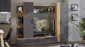 Стенка «Дакота» Дуб Крафт золотой, Антрацит в Сургуте - surgut.mebel-tymen.ru | фото