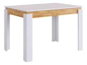 Стол обеденный раздвижной Гермес 2 белое дерево/дуб крафт золотой в Сургуте - surgut.mebel-tymen.ru | фото