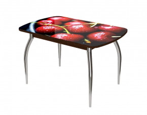 Стол Бостон-2 ф/п Вишня, 1100*700 мм, венге/хром триумф в Сургуте - surgut.mebel-tymen.ru | фото