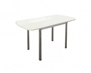 Стол Бостон-3 раздвижной, белый глянец, хром брифинг в Сургуте - surgut.mebel-tymen.ru | фото