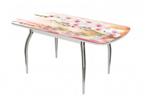 Стол Бостон-3 раздвижной, фотопечать Орхидея на воде/белый/хром триумф в Сургуте - surgut.mebel-tymen.ru | фото