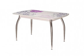 Стол "Бостон", виолет/белый/хром триумф в Сургуте - surgut.mebel-tymen.ru | фото