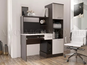 Стол компьютерный №3 с пеналом Дуб беленый/Дуб венге в Сургуте - surgut.mebel-tymen.ru | фото