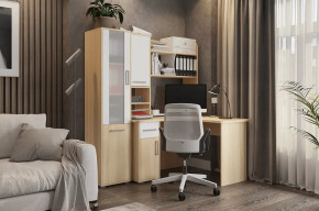 Стол компьютерный Лайт К1 дуб сонома/белый в Сургуте - surgut.mebel-tymen.ru | фото