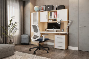 Стол компьютерный Лайт К3 дуб сонома/белый в Сургуте - surgut.mebel-tymen.ru | фото