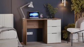 Стол письменный «Графит» Дуб Крафт Табачный, Холст Белый в Сургуте - surgut.mebel-tymen.ru | фото