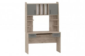 Стол рабочий БЕТА (ш1200*г605*в1835мм), ЛДСП Дуб крафт серый/Графит в Сургуте - surgut.mebel-tymen.ru | фото