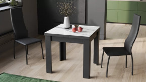 Стол раздвижной «Хьюстон» тип 1 Черный, Белый мрамор в Сургуте - surgut.mebel-tymen.ru | фото